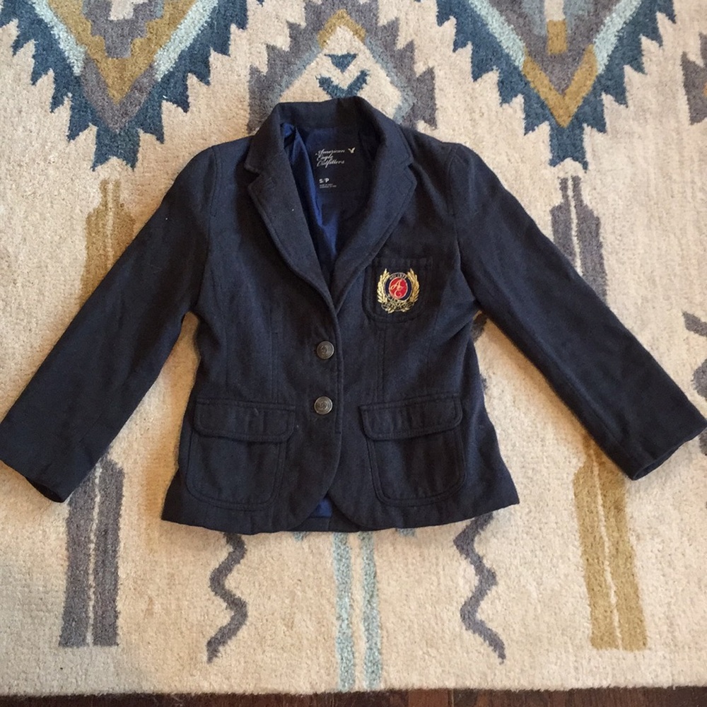 American eagle grey jacket/blazer with emblem
